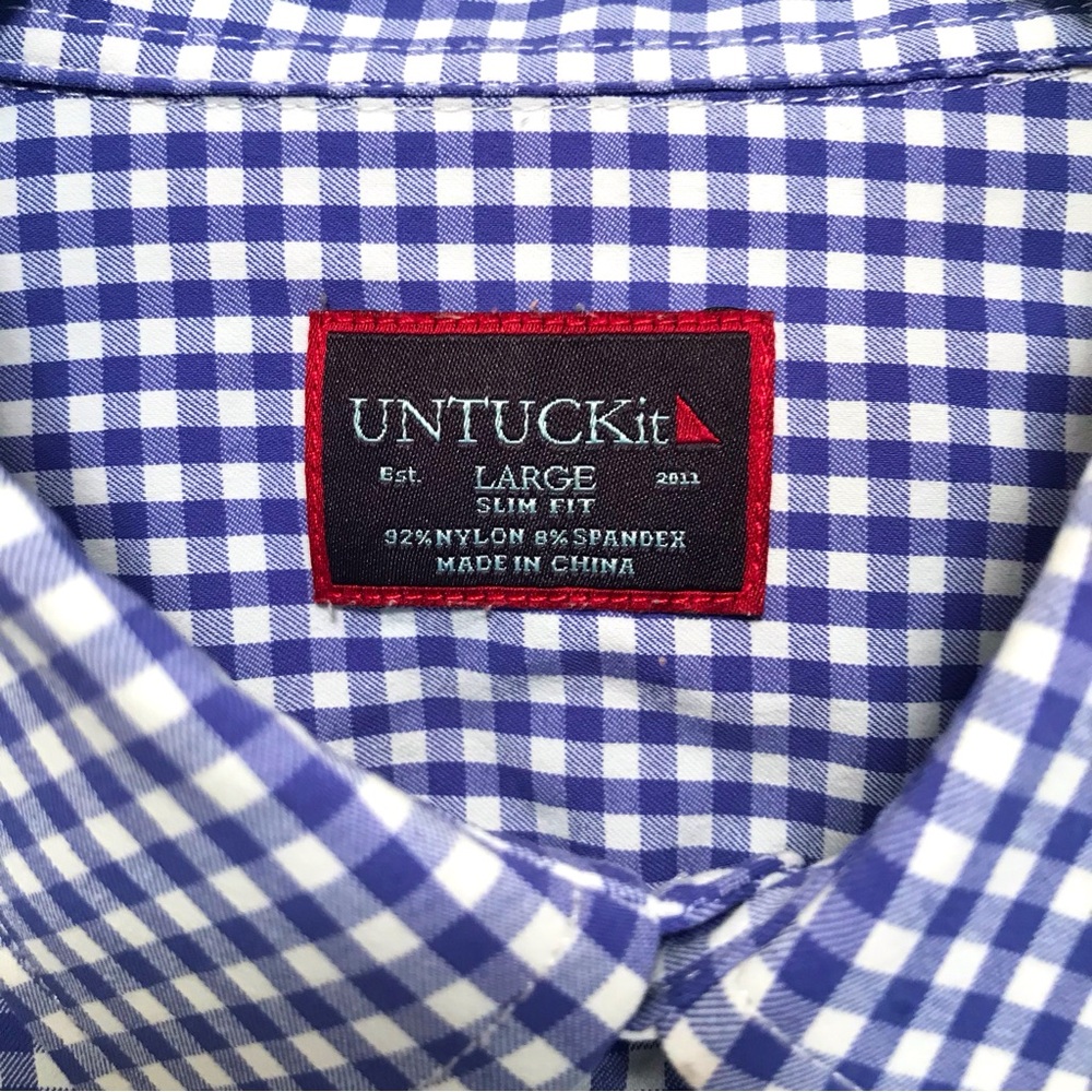 UNTUCKit Blue Check Long Sleeve Button Down - Picture 11 of 14